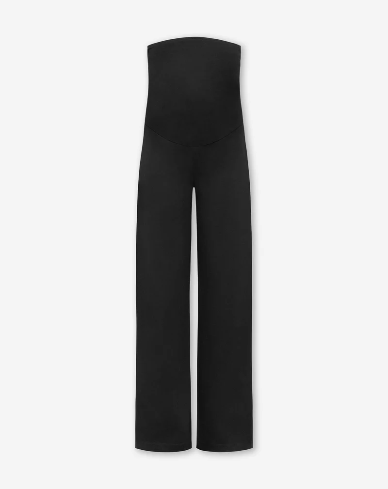 WIDE LEG PANTS MATERNITY TALL ZWART