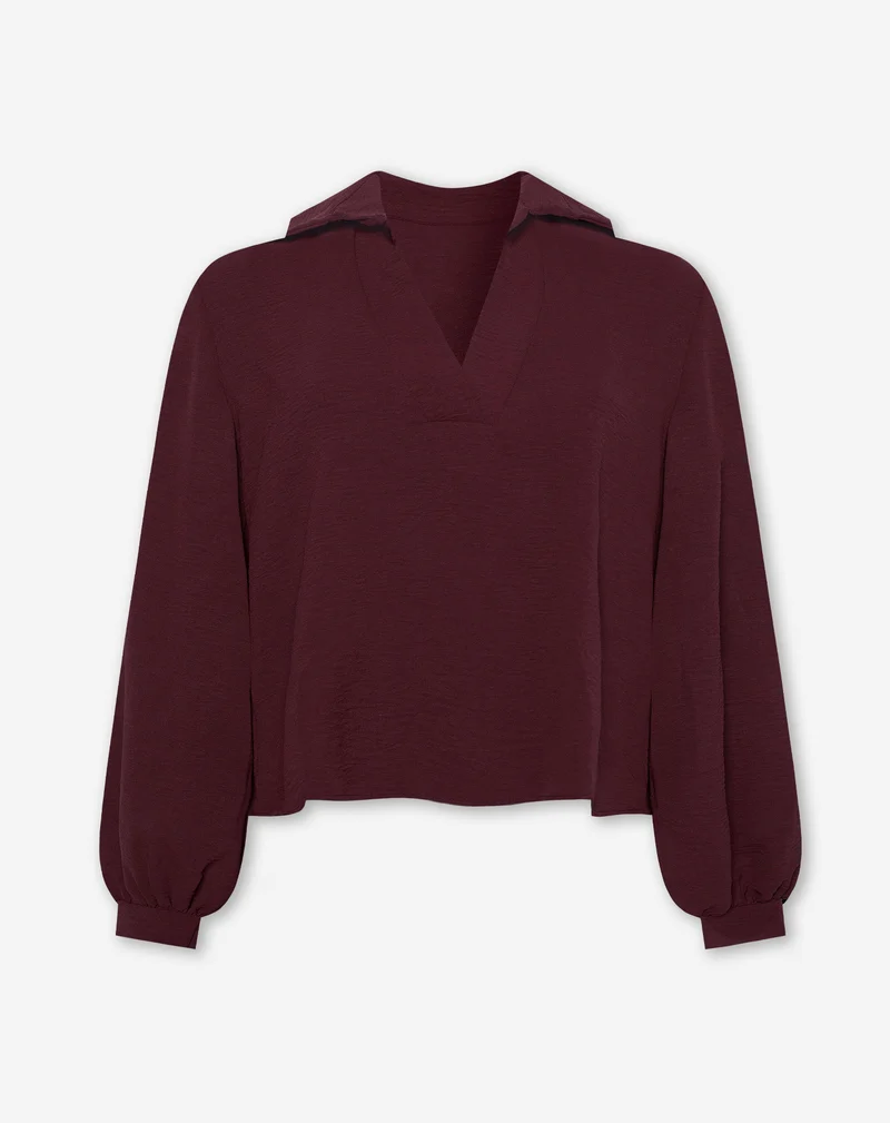 JULIE TOP DONKER BURGUNDY