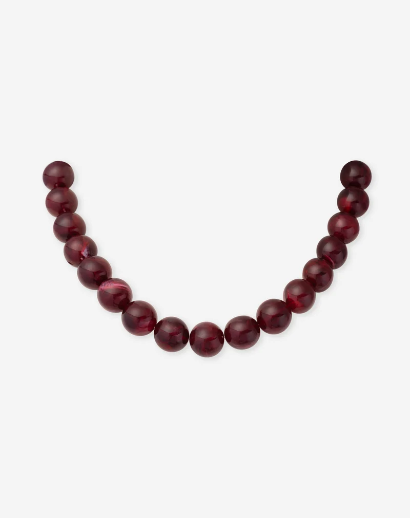 COLORED BEADS NECKLACE BURGUNDY