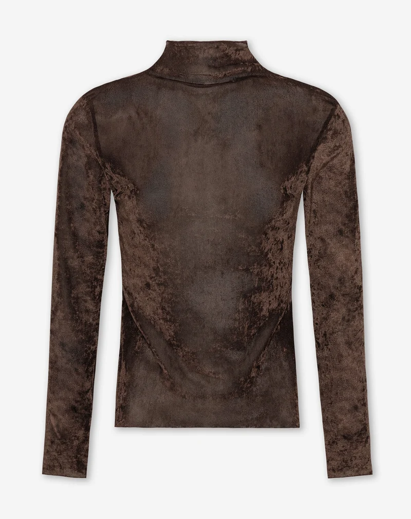 VELVET COL TOP BRUIN