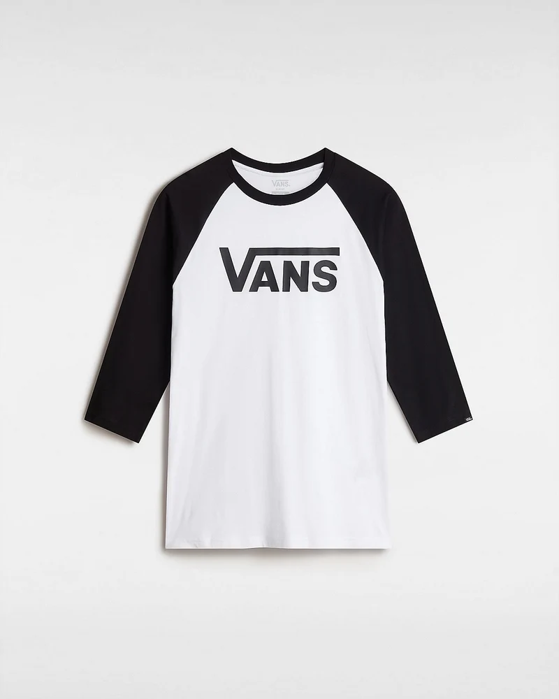 VANS Klassiek Raglan T-shirt voor heren - Wit / Zwart