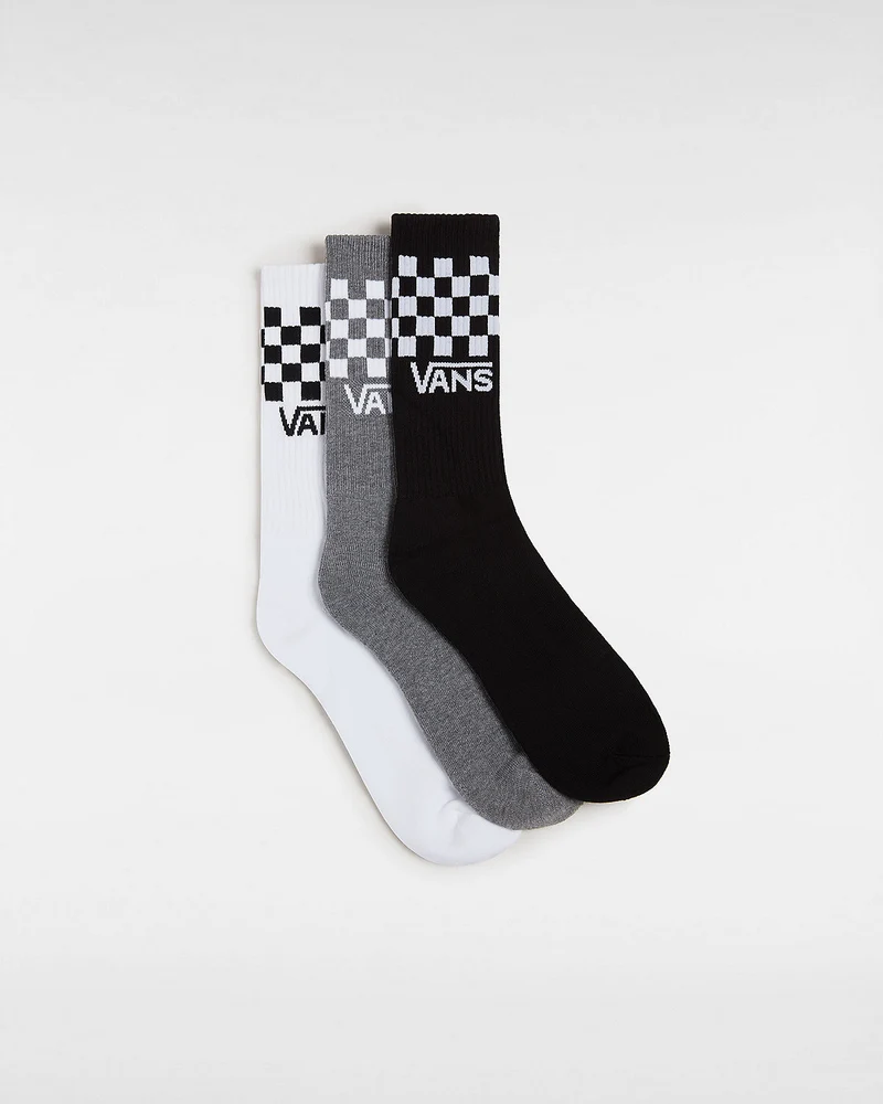 VANS Klassieke geruite crew-sokken voor heren (3 paar) - zwart / wit