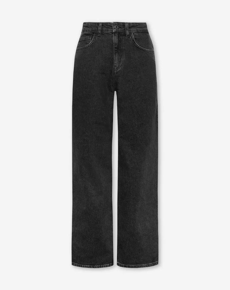 COMFORT WIDE LEG JEANS DONKERGRIJS