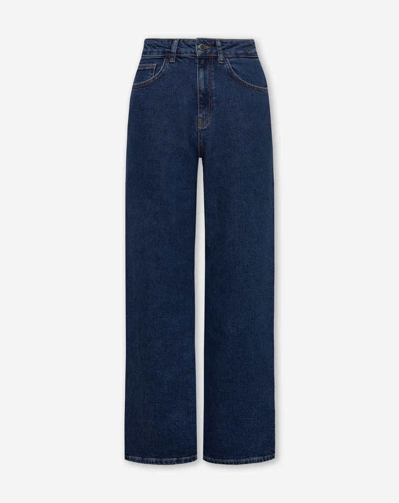 COMFORT WIDE LEG JEANS DONKERBLAUW