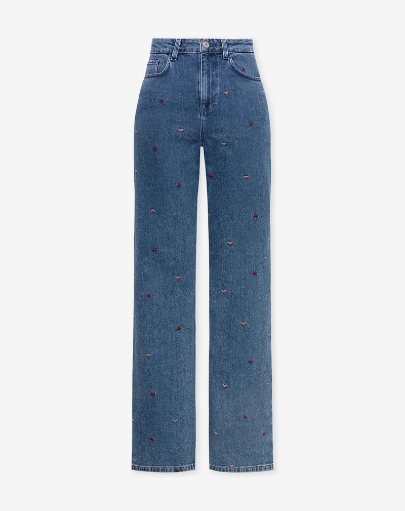 HEART MIX BOOTCUT JEANS ROOD