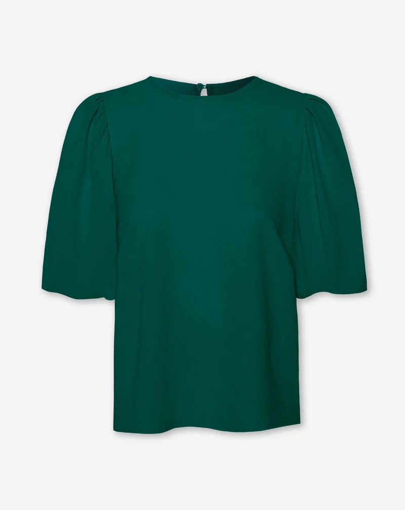 JULIE PUFF SLEEVE TOP GROEN