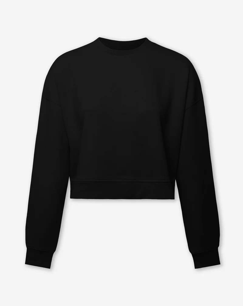 SCUBA CROPPED SWEATER ZWART