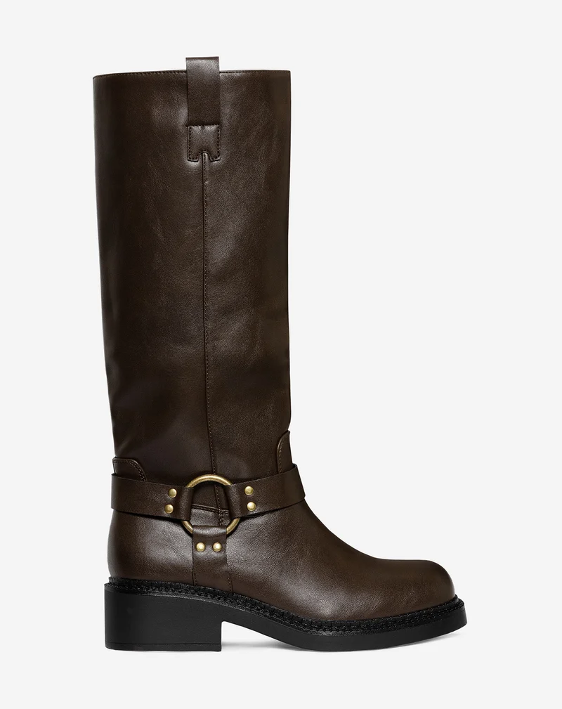FAUX LEATHER BIKER BOOTS BRUIN