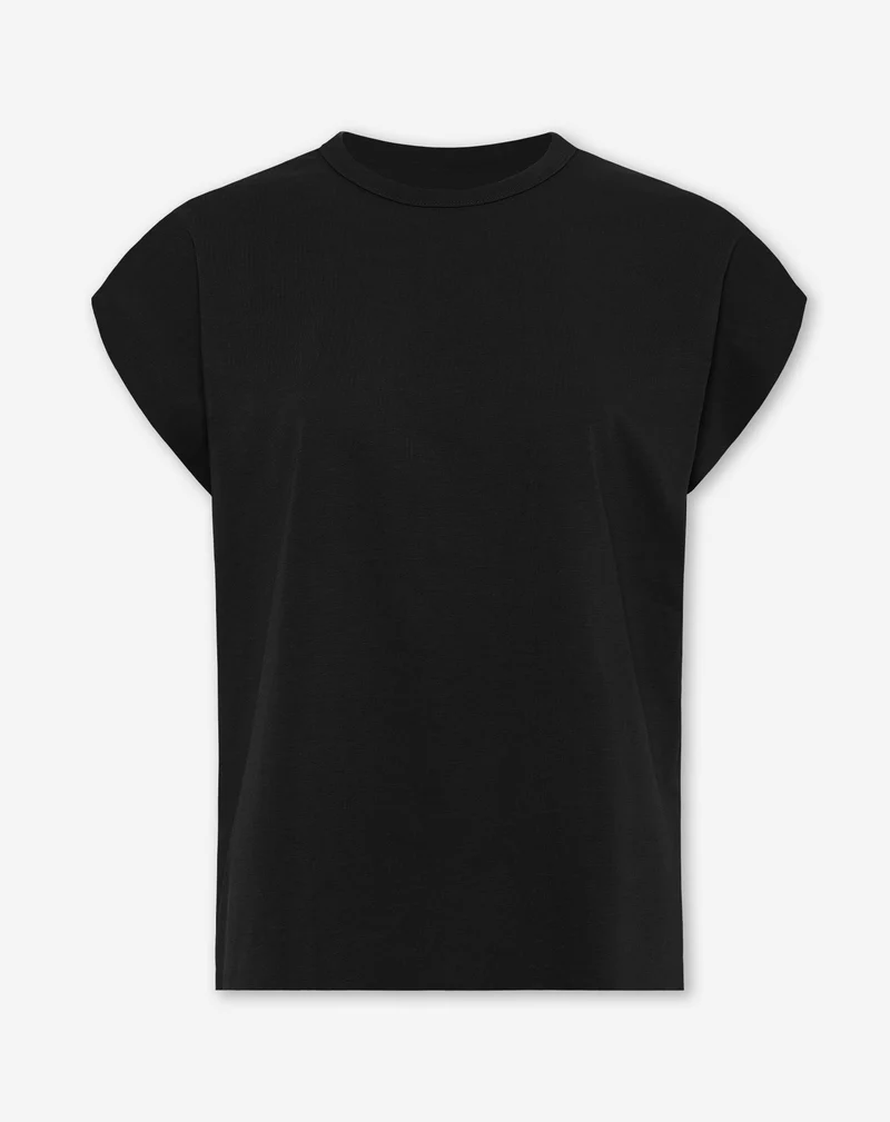 PADDED TEE ZWART
