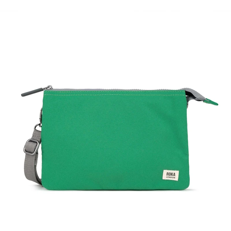 ROKA Carnaby Crossbodytas van gerecycled canvas, extra groot, in berggroen