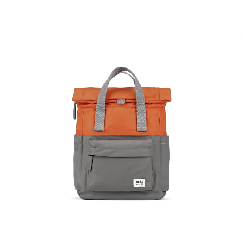 ROKA Creatieve verspilling Canfield B Grafiet/Verbrand Oranje Kleine Tas van Gerecycled Nylon