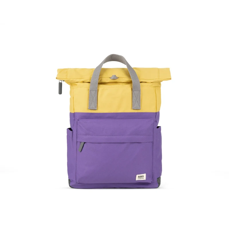 ROKA Creatieve verspilling Canfield B Imperial Purple/Bamboo Medium Gerecyclede Canvas Tas