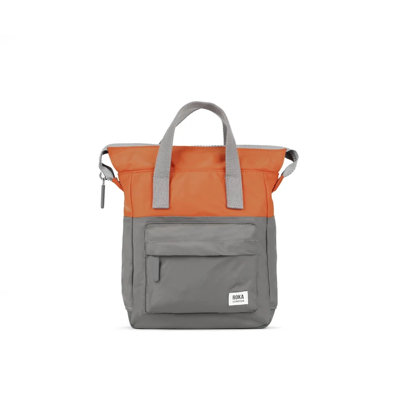ROKA Creatieve verspilling Bantry B Grafiet/verbrand oranje kleine tas van gerecycled nylon