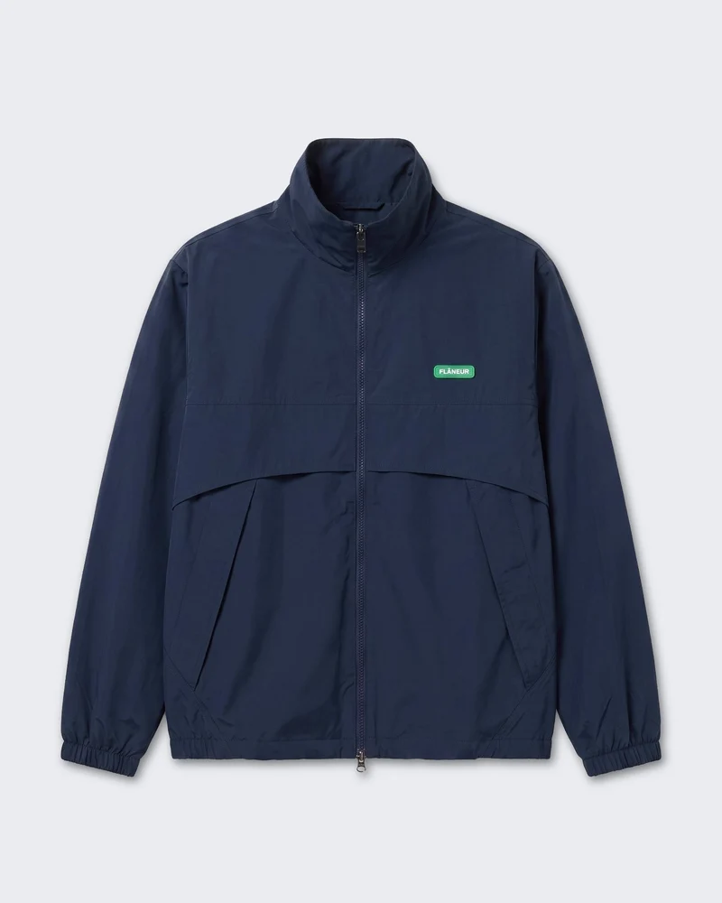 Heren Badge track jacket met embleem Blauw