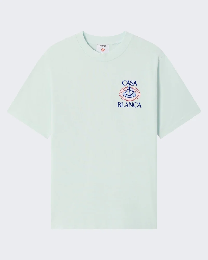 Heren Celestial Pyramid Flock Printed Classic T-Shirt Celestial Pyramid Blauw