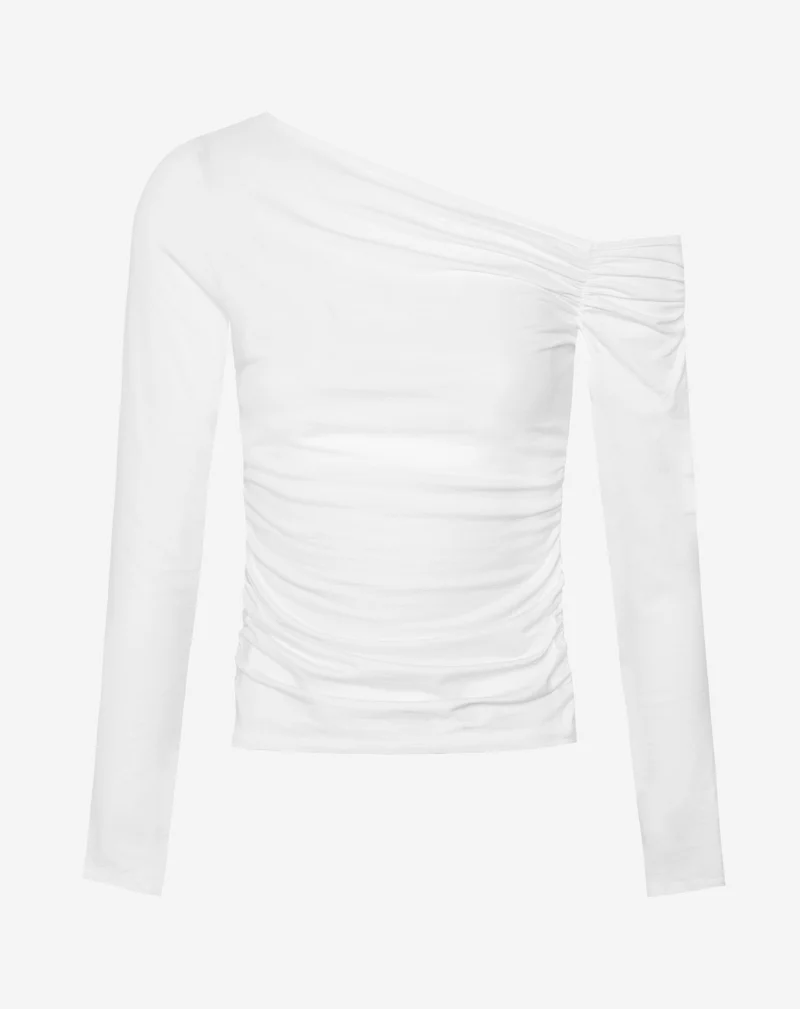 TAMAR OFF SHOULDER RUCHED TOP WIT