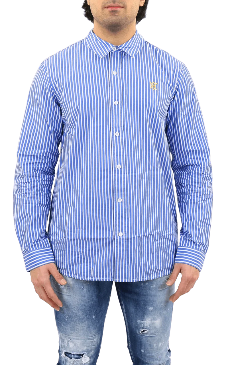 Heren Mambo Shirt Blauw/Wit