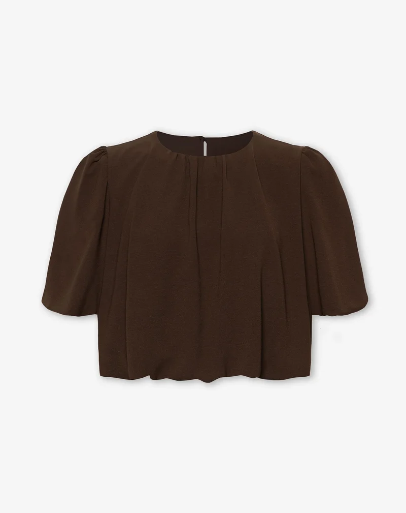JULIE BUBBLE HEM TOP BRUIN