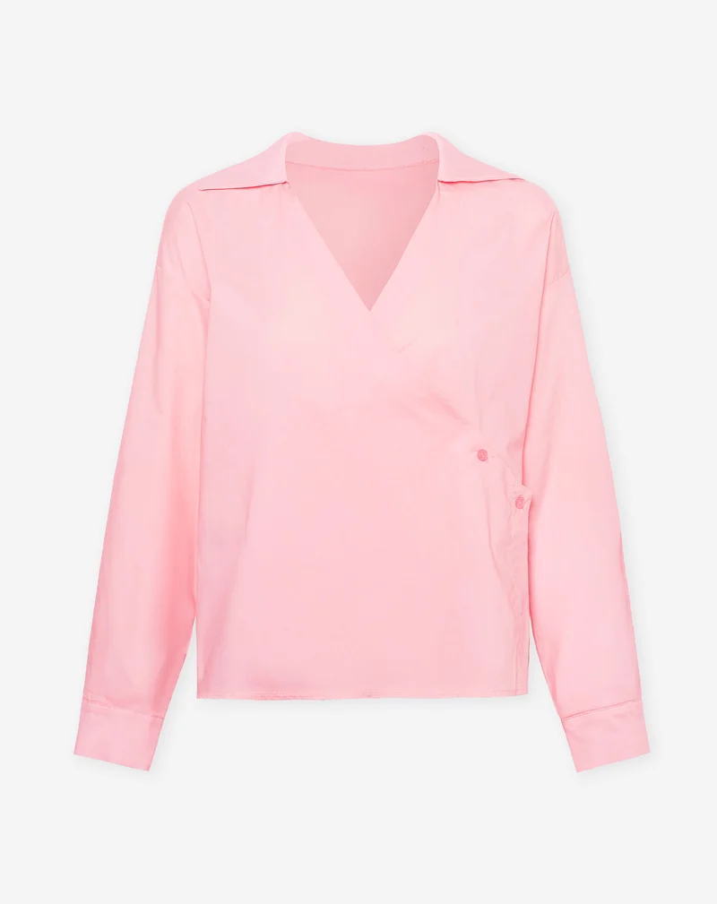MIKKI POPLIN WRAP BLOUSE LICHTROZE