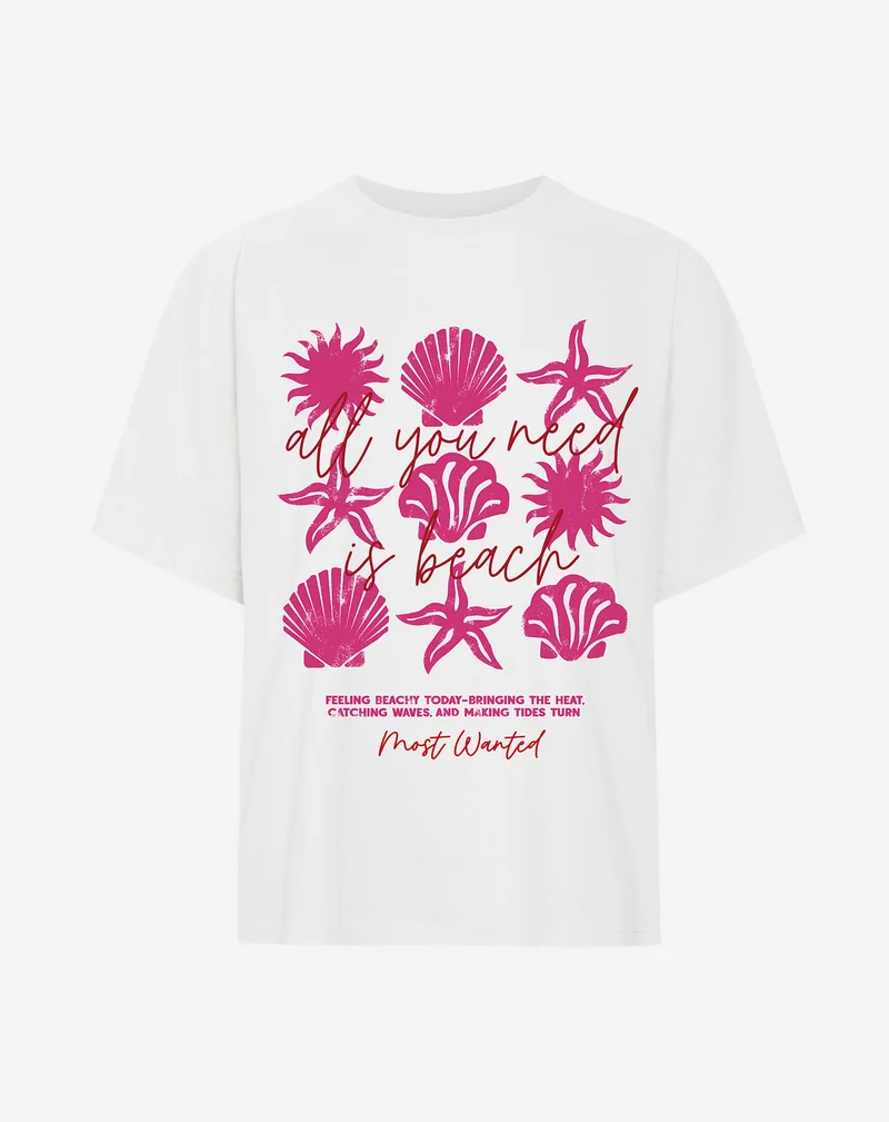 FEELING BEACHY OVERSIZED TEE CRÈME