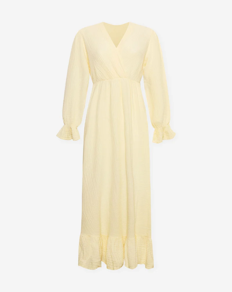 MOUSSELINE MAXI RUFFLE DRESS BOTERGEEL