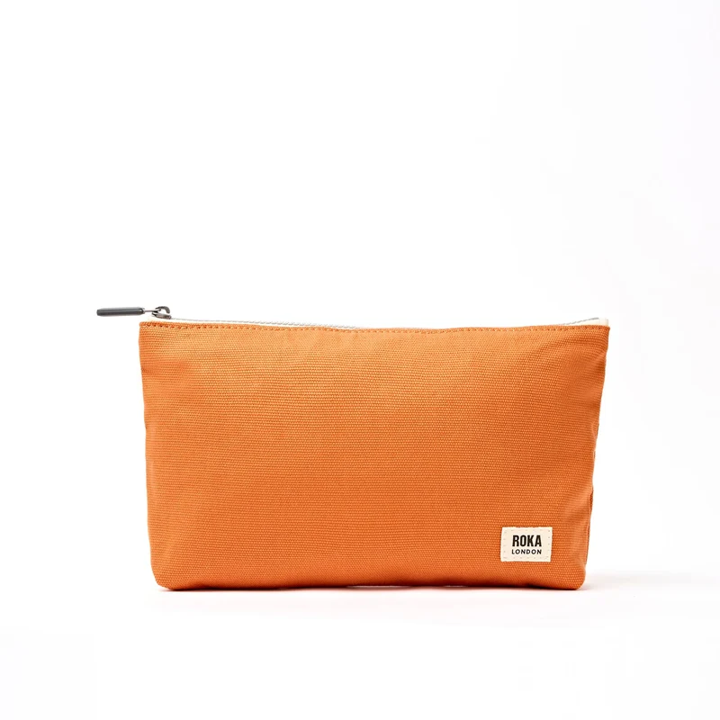 ROKA Maida Vale middelgrote katoenen canvas etui | Verbrand oranje