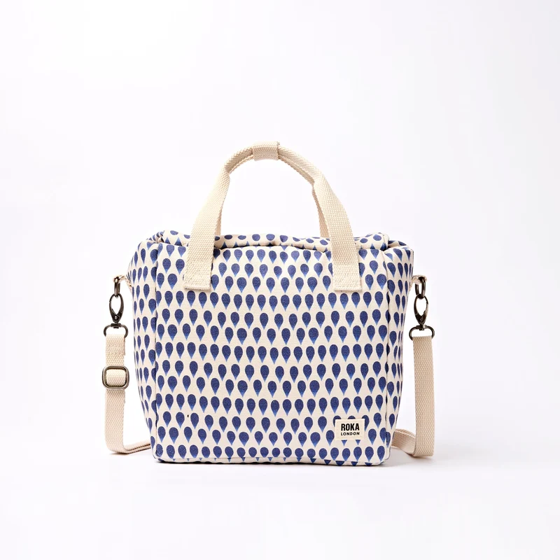ROKA Hampstead Canvas Lunchtas | Denim Rain Indigo