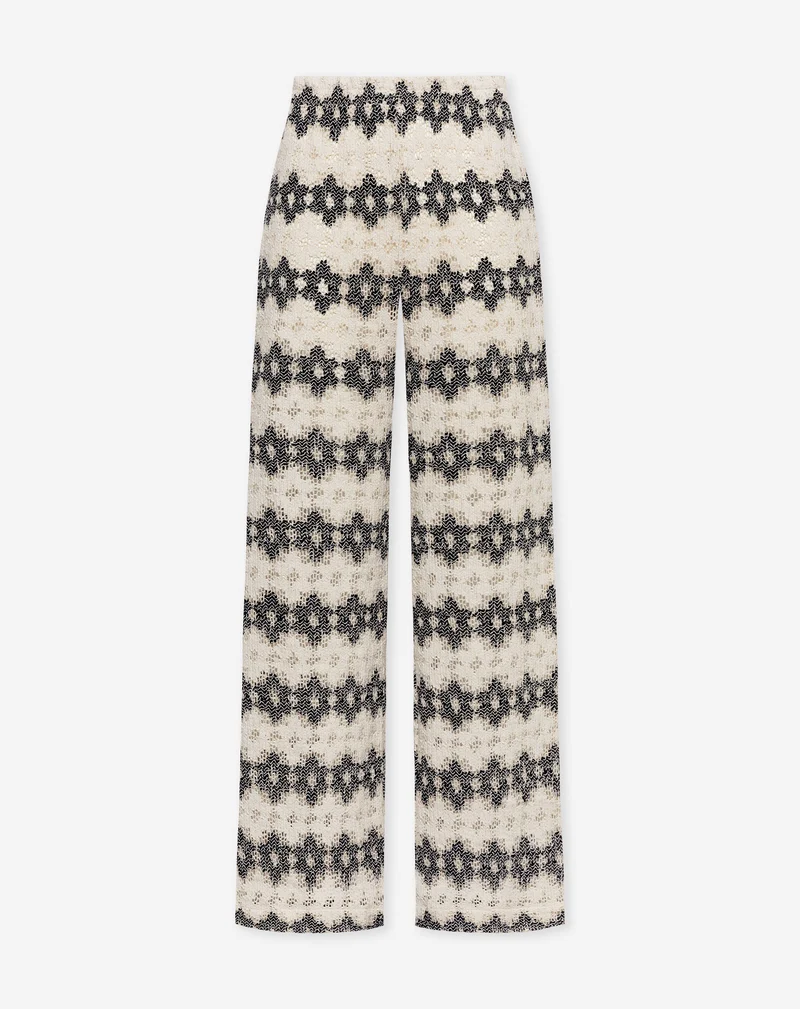 EMBER FLOWER CROCHET PANTS ZWART