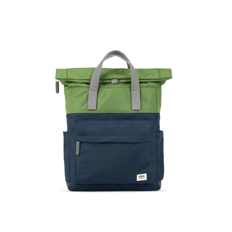 ROKA Creatieve verspilling Canfield B Midnight/Avocado Medium Gerecyclede Nylon Tas