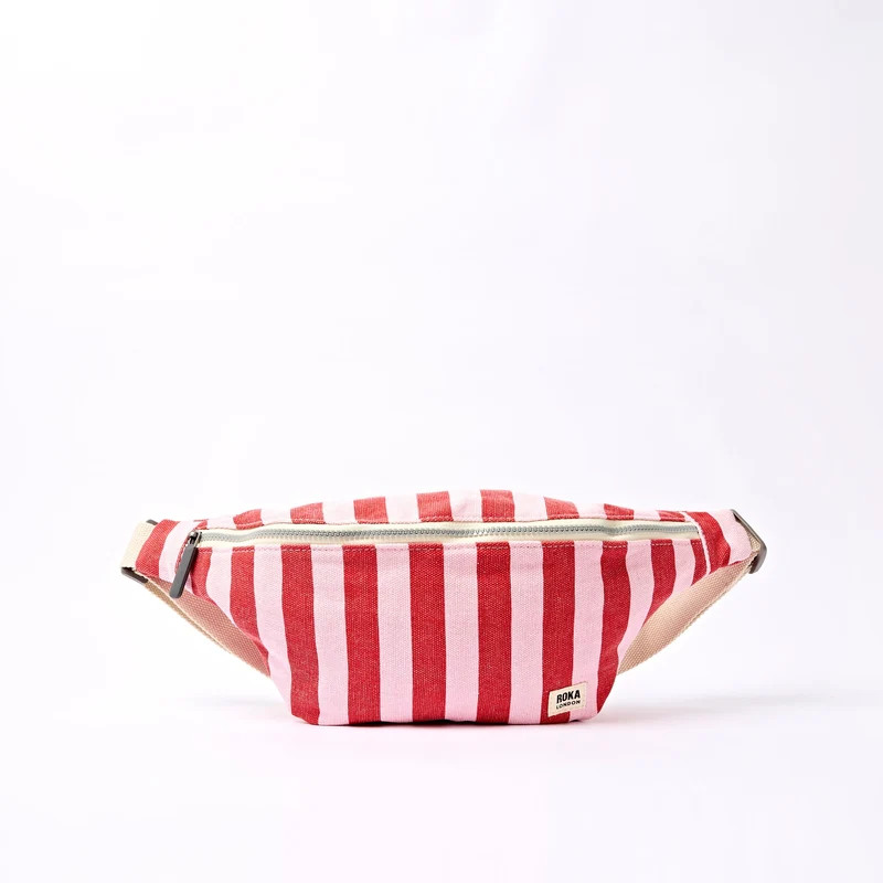 ROKA Mill Hill Crossbodytas van katoen canvas | Aardbeienstreep