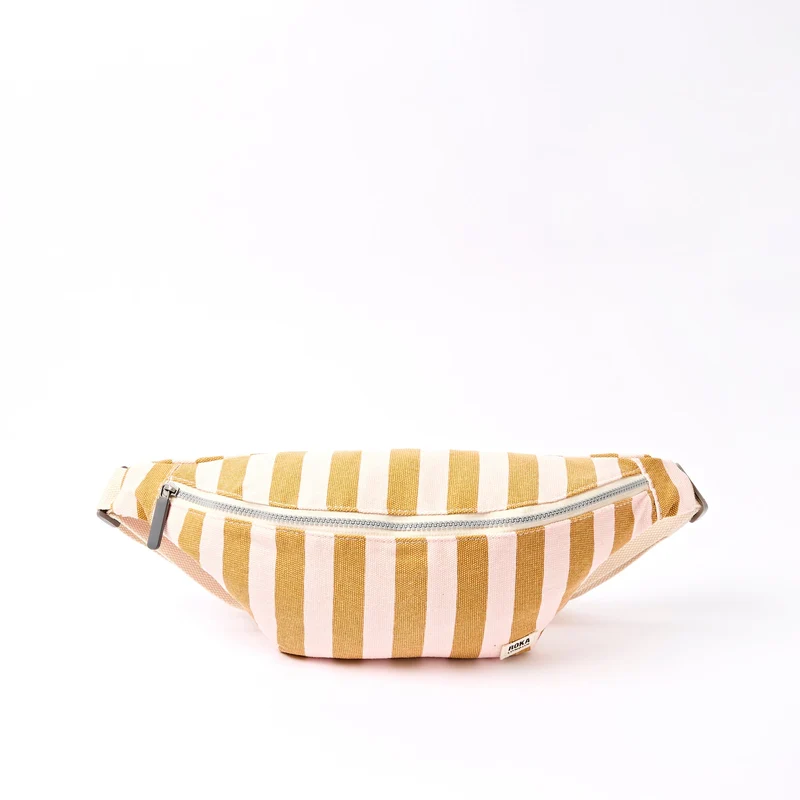 ROKA Mill Hill Crossbodytas van katoen canvas | Roségouden streep