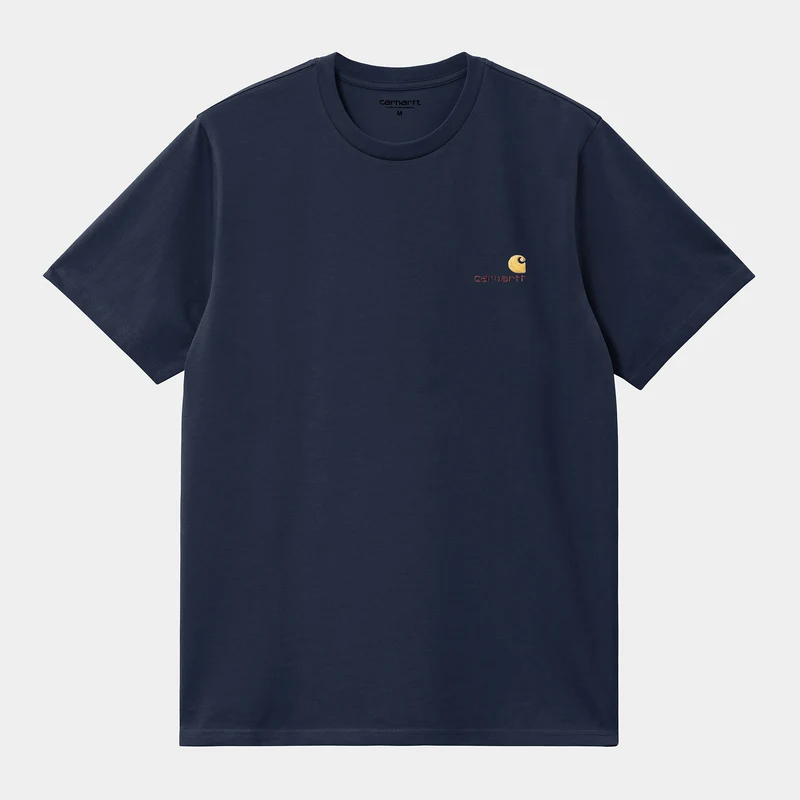 Carhartt WIP Heren T-shirt met korte mouwen American Script T-shirt - Luchtmachtblauw