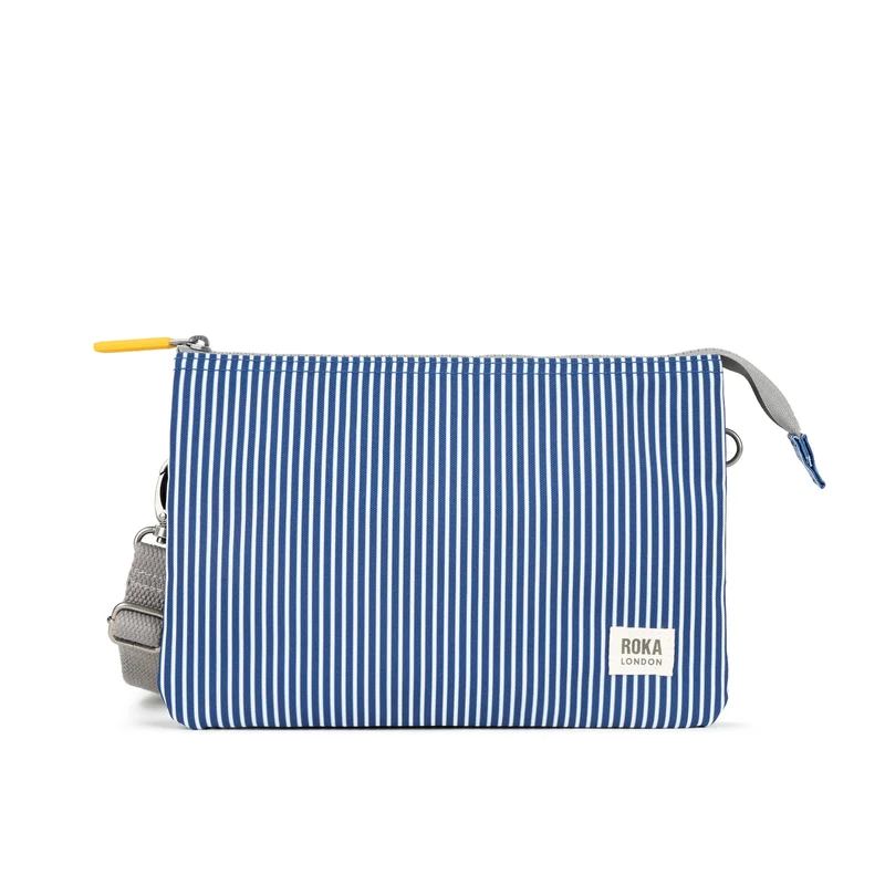 ROKA Carnaby Hickory Stripe XL tas van gerecycled canvas