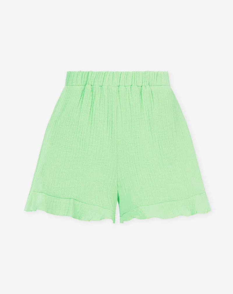 MOUSSELINE SHORTS PISTACHE