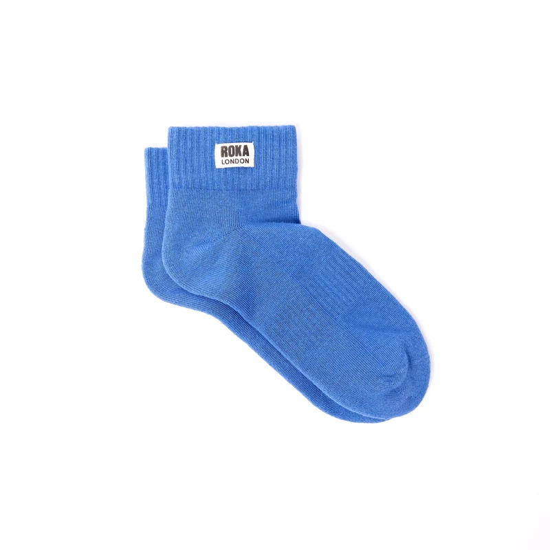 ROKA Wembley biologische katoenen crop sokken | Malibu Blue