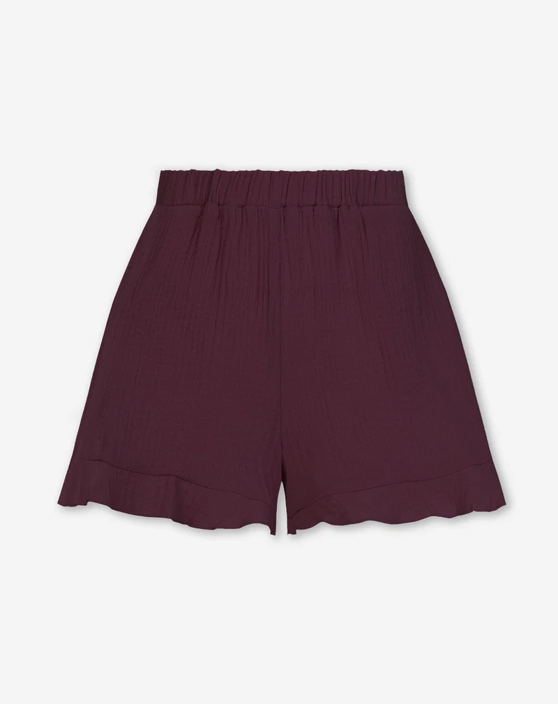 MOUSSELINE SHORTS DONKER BURGUNDY