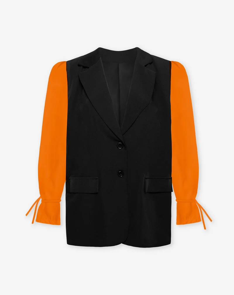 ELIN POPLIN SLEEVE BLAZER ORANJE