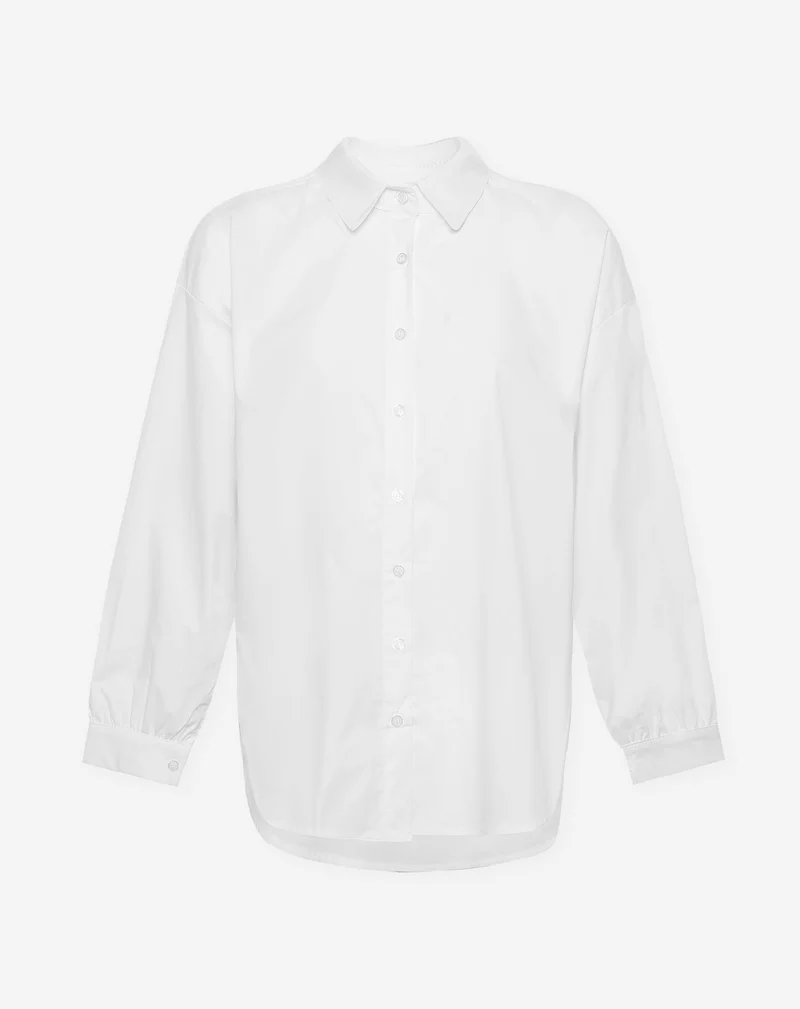 POPLIN LACE UP BLOUSE WIT