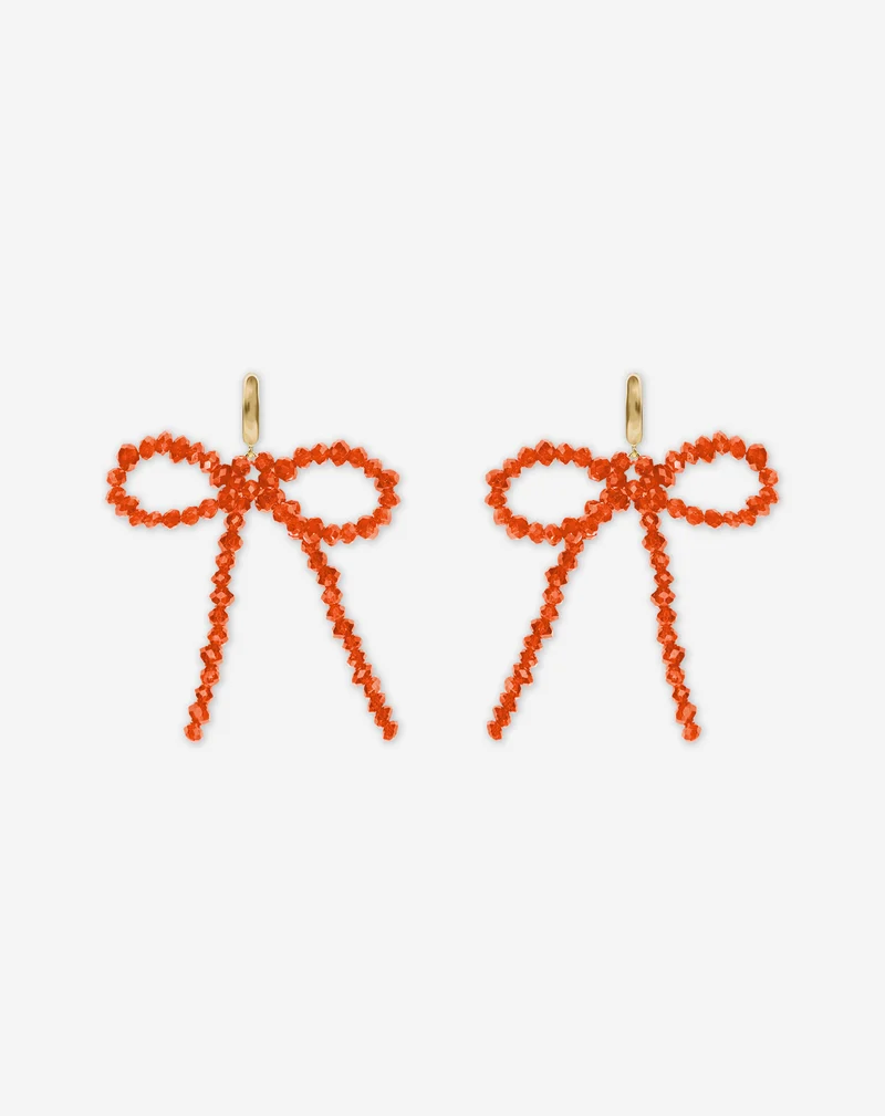 BOW BEADS EARRINGS ORANJE