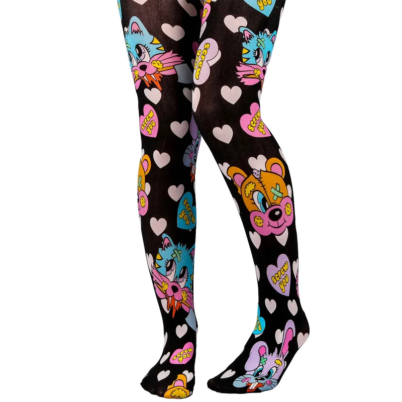 Irregular Choice Gevulde en sjofele panty's voor dames - zwart