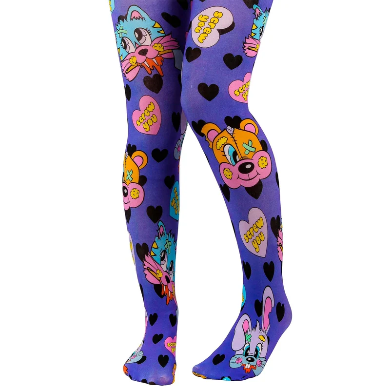 Irregular Choice Gevulde en sjofele panty's voor dames - paars