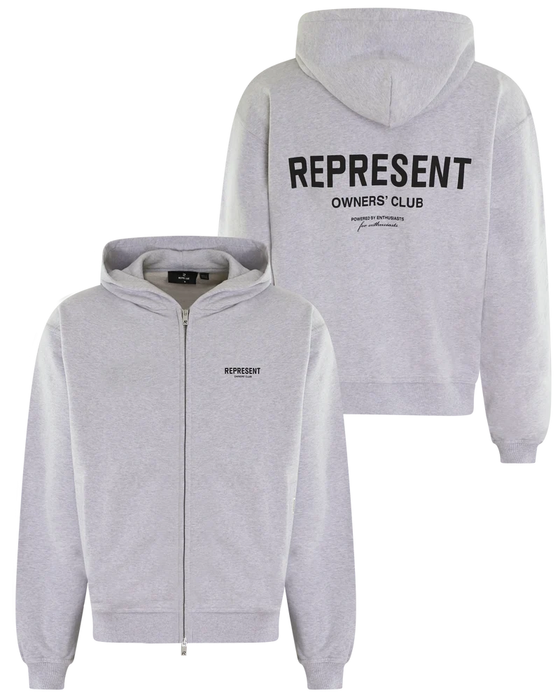 Heren Owners Club Zip Hoodie Grijs
