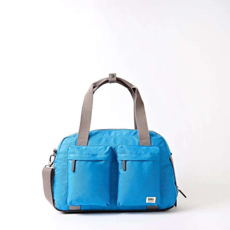 ROKA Gatwick kleine tas van gerecycled canvas | Malibu Blue