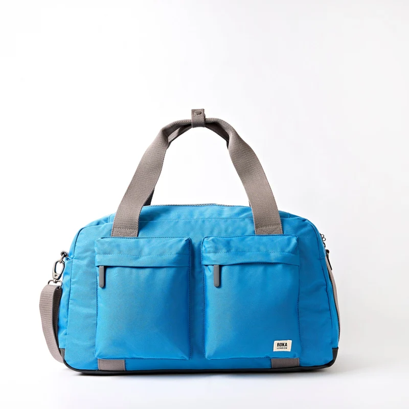 ROKA Gatwick Medium Tas van Gerecycled Canvas | Malibu Blauw