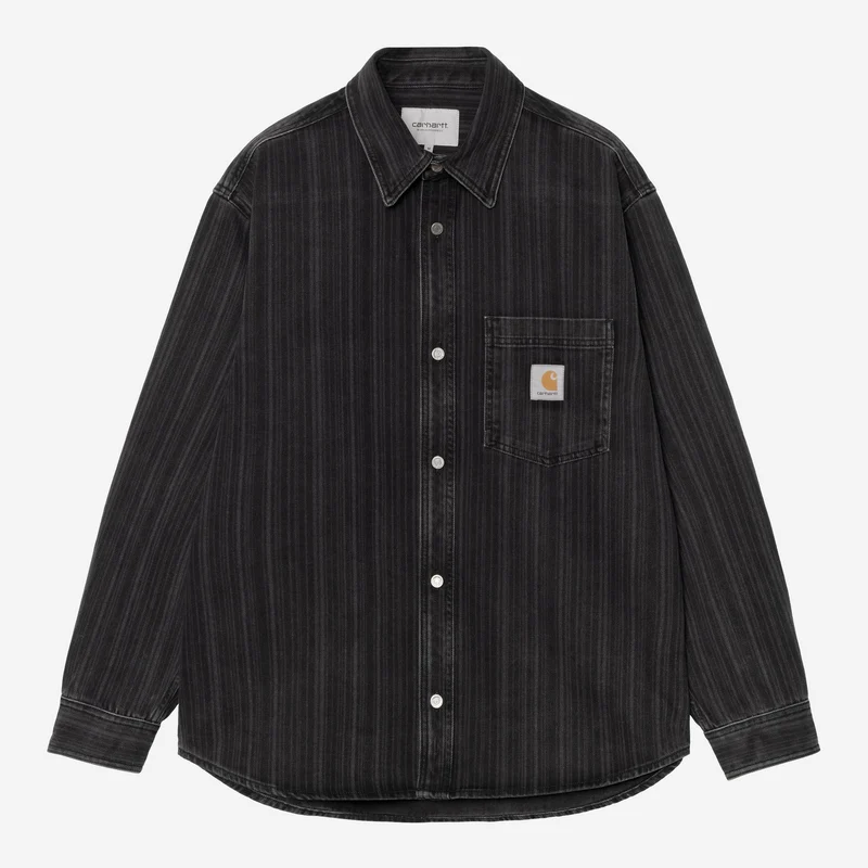 Carhartt WIP Heren Rylan overhemdjas | Zwart stonewashed