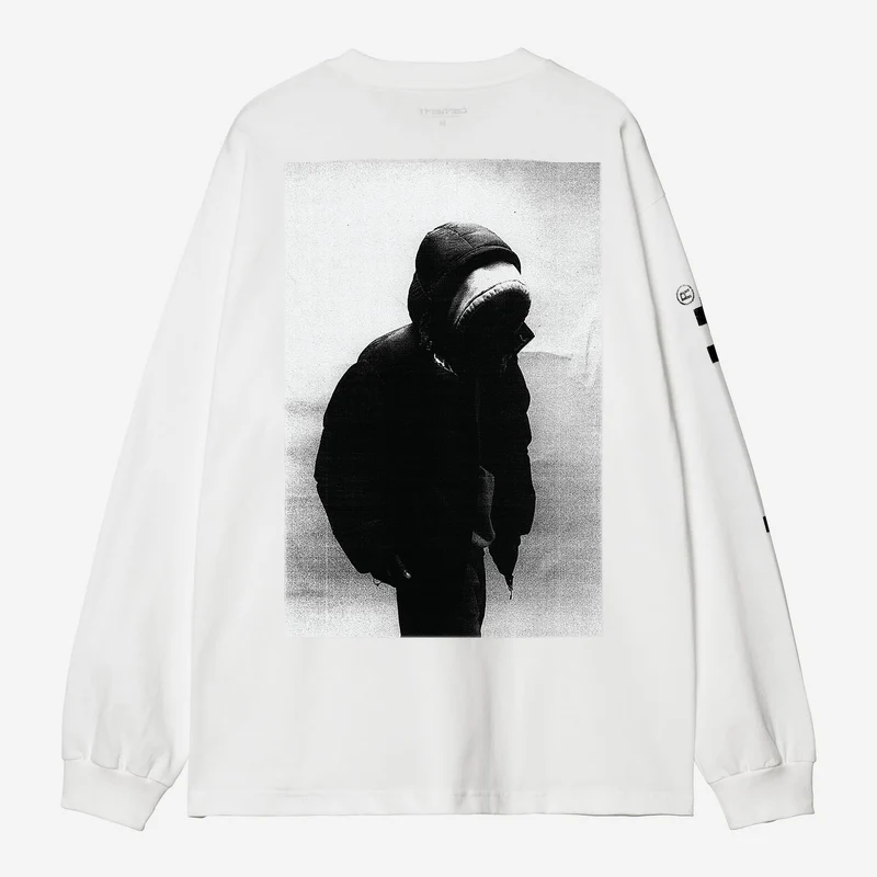 Carhartt WIP Heren Archive Script T-shirt met lange mouwen | Wit