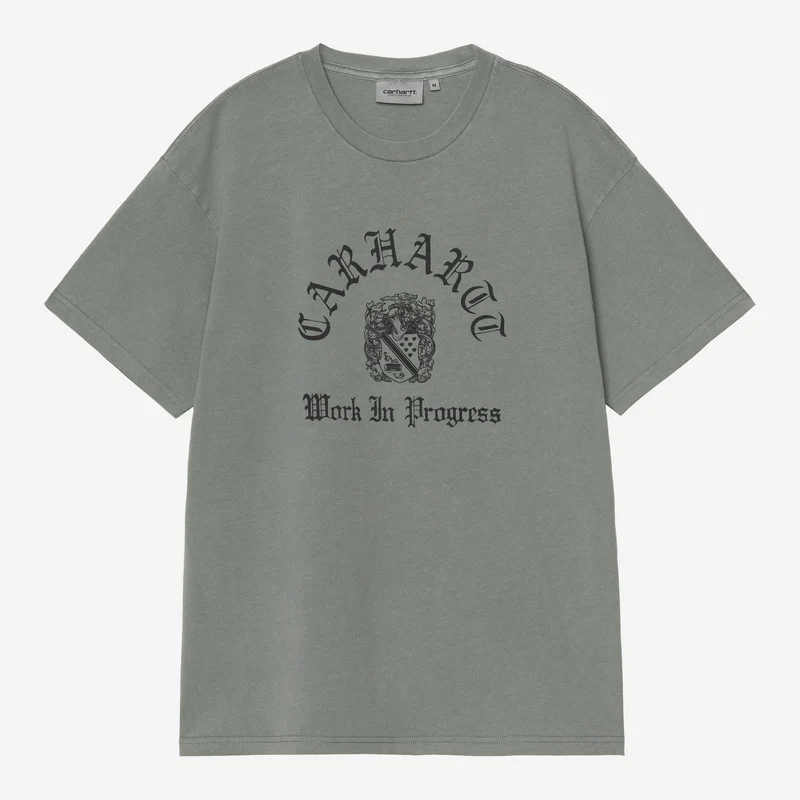 Carhartt WIP Heren T-shirt met wapenschild | Fluweelgroen, geverfd
