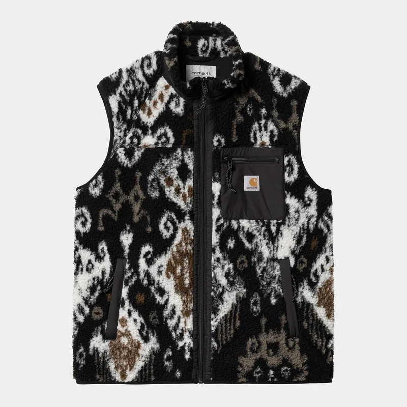 Carhartt WIP Prentis Baru jacquard voeringvest voor heren - zwart / zwart