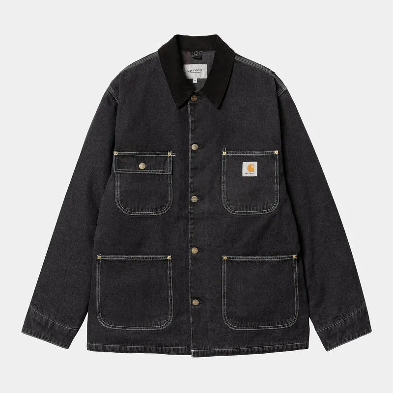 Carhartt WIP Heren OG Chore Stone Washed jas - zwart / zwart