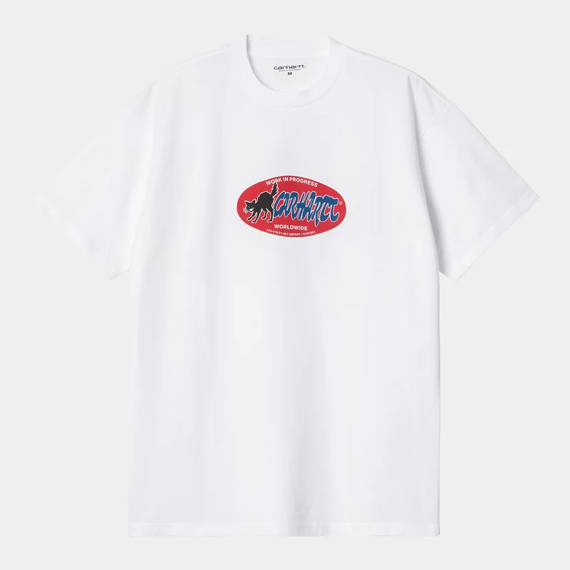 Carhartt WIP Heren T-shirt met kattenstickers - wit